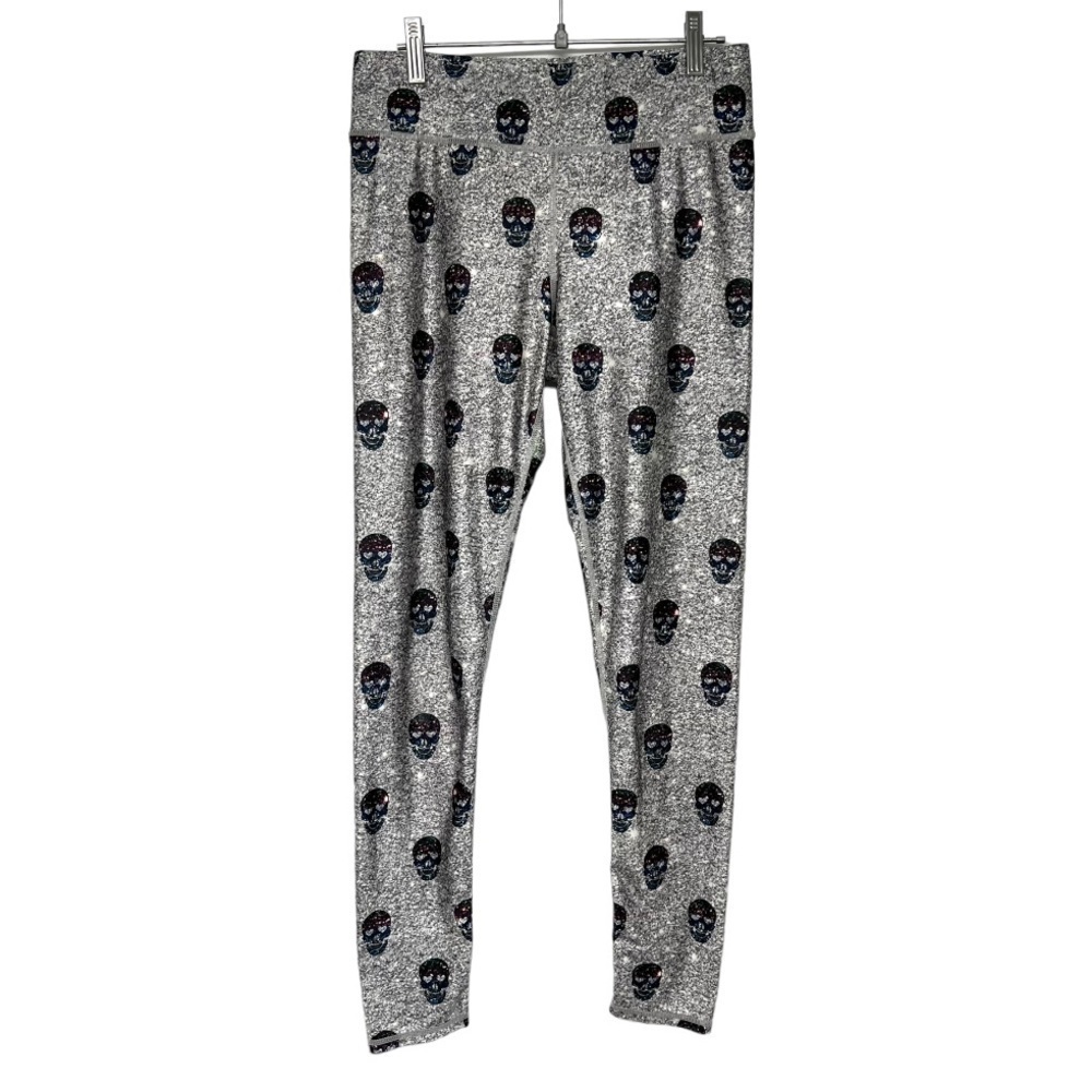 Terez Glitter Skull Athletic Leggings 7/8 Tights Women’s Medium - Picture 5 of 10